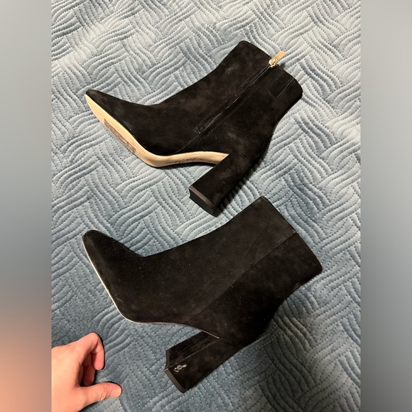 Codie Black Suede Ankle Booties Sam Edelman-Size 8 - Picture 4 of 8